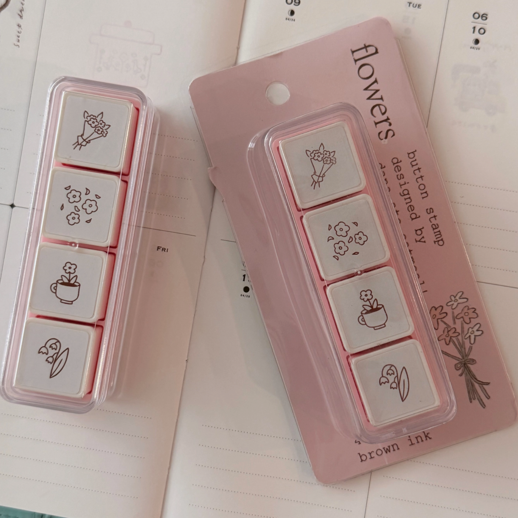 Dana Ate Oatmeal! Flowers Button Stamp