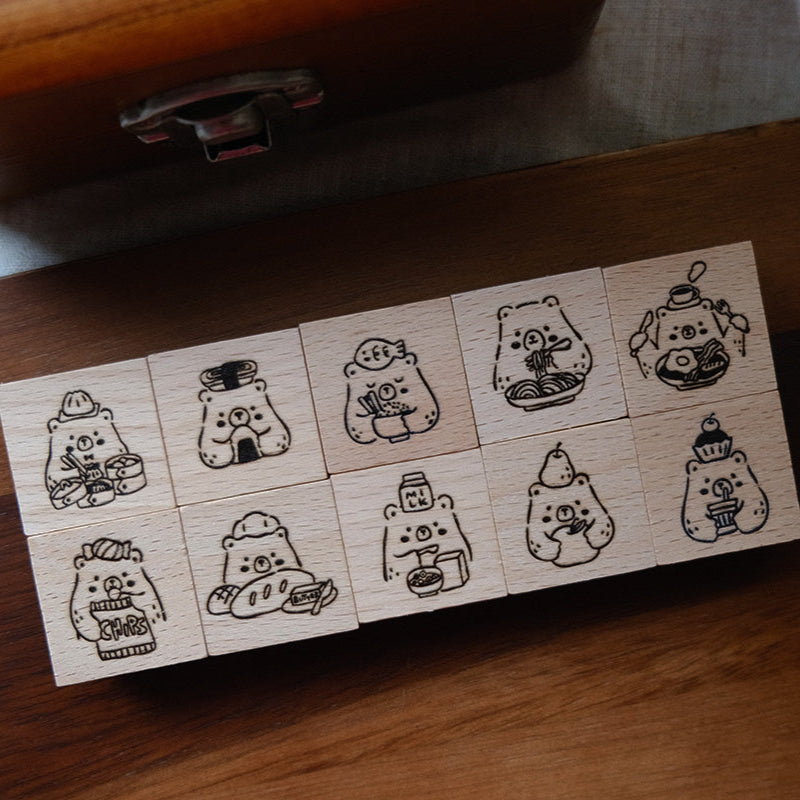 Eileen Tai Wooden Stamps Foodie Bears