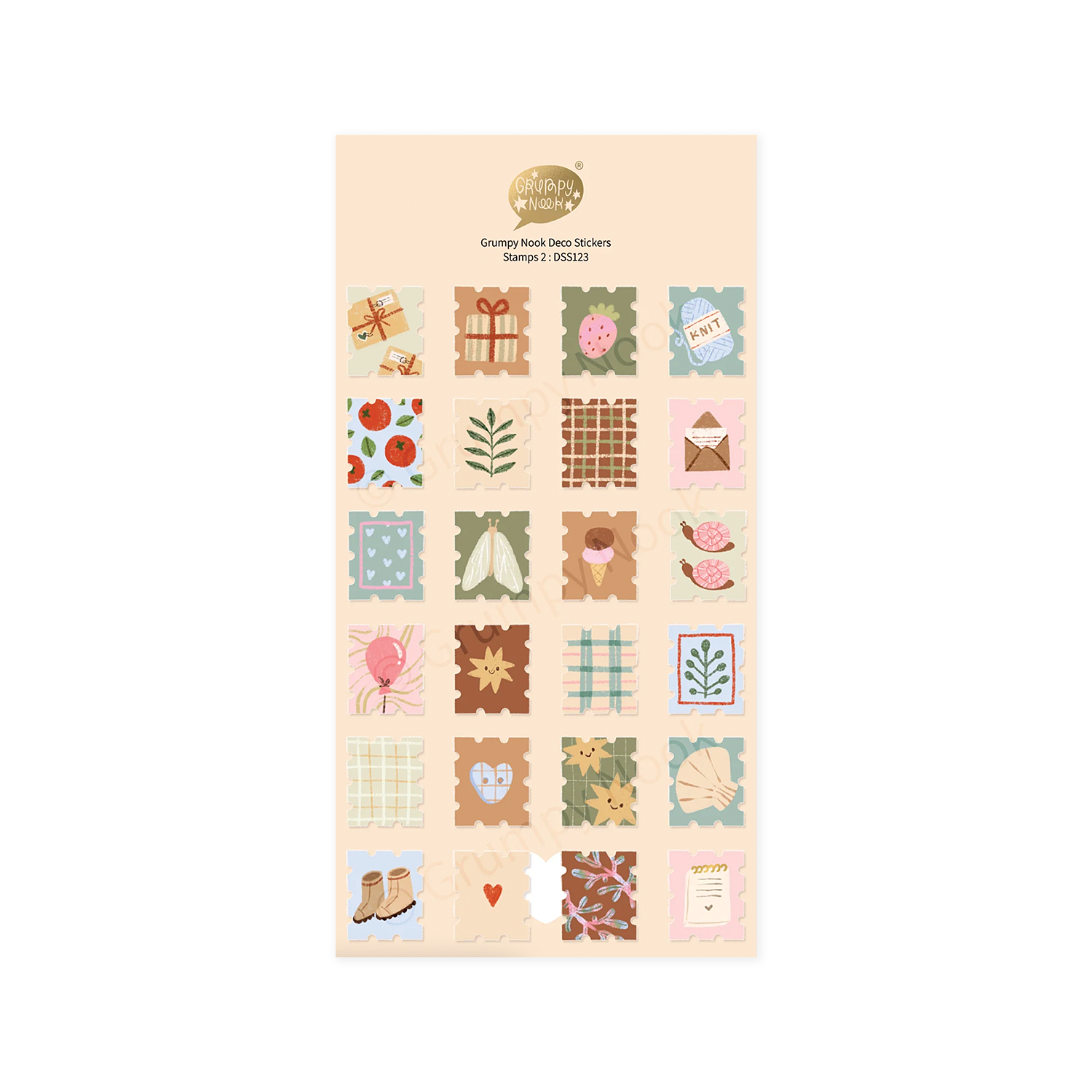Grumpy Nook Deco Sticker Sheet Stamps 2