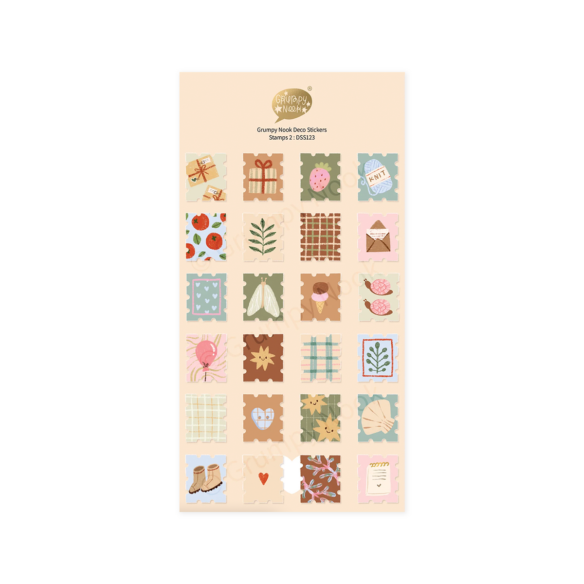 Grumpy Nook Deco Sticker Sheet Stamps 2