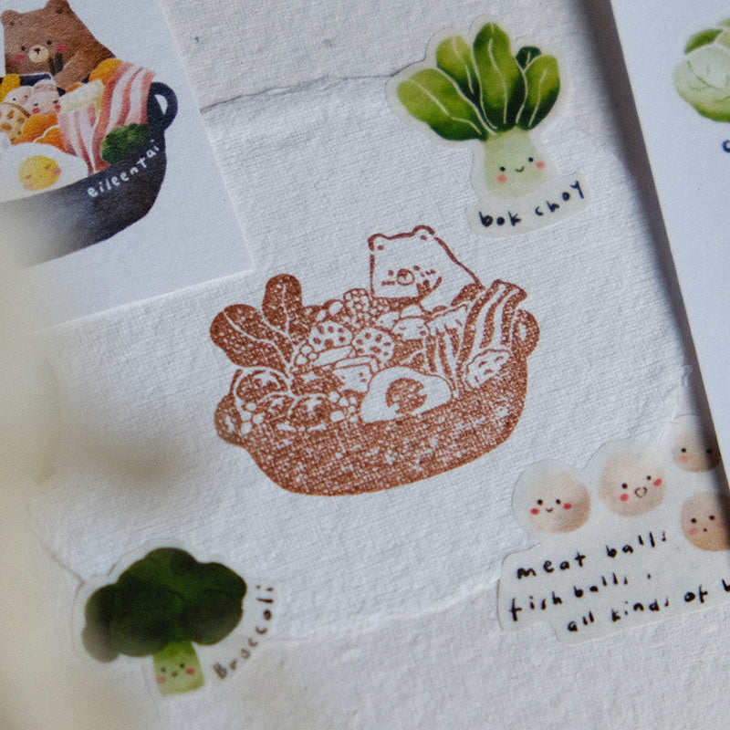 Eileen Tai Rubber Stamp Hot Pot Bear