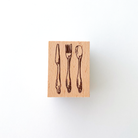 Arte Co Rubber Wood Stamp | Cutlery - Simple Paper 