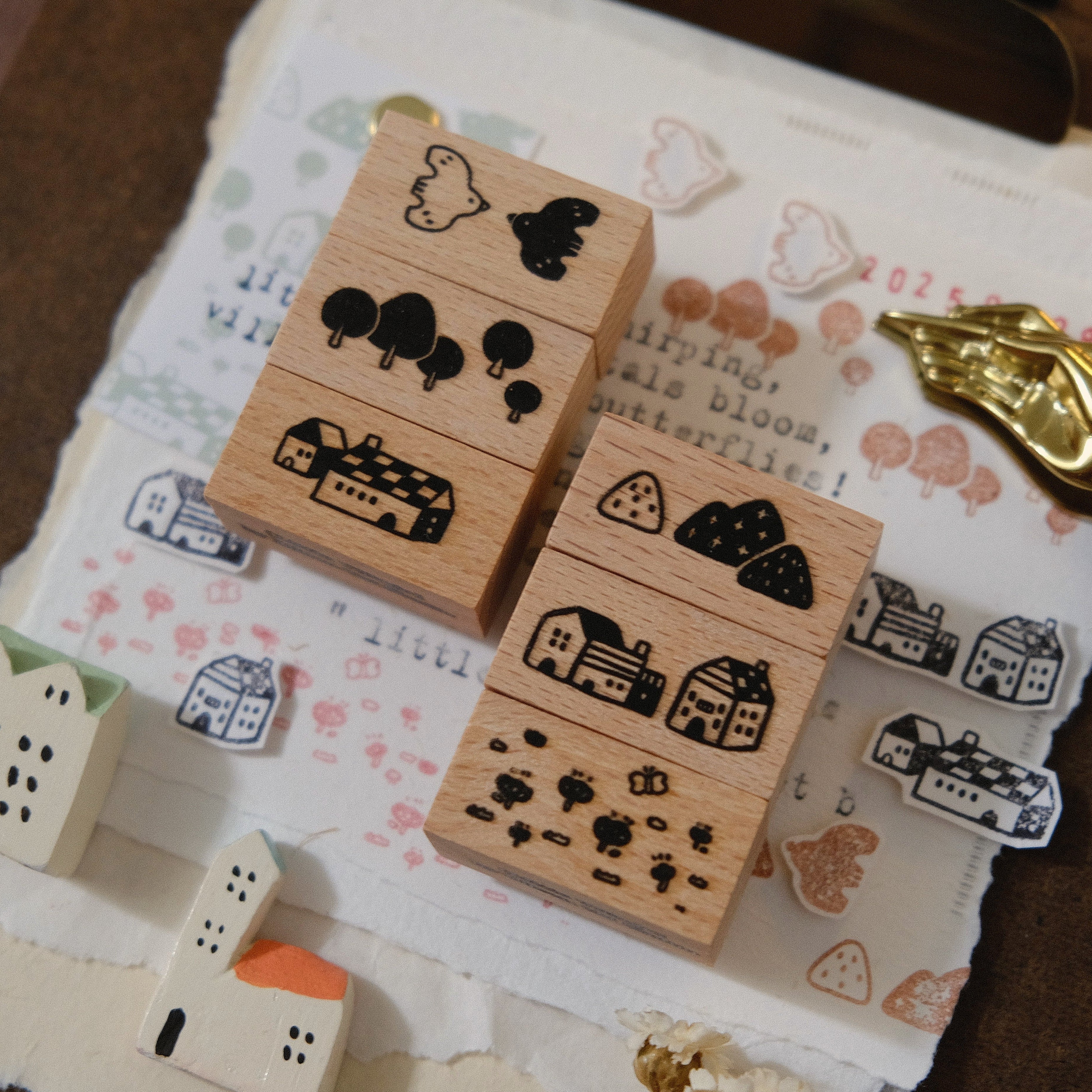 Eileen Tai Rubber Stamps Little Village Set B