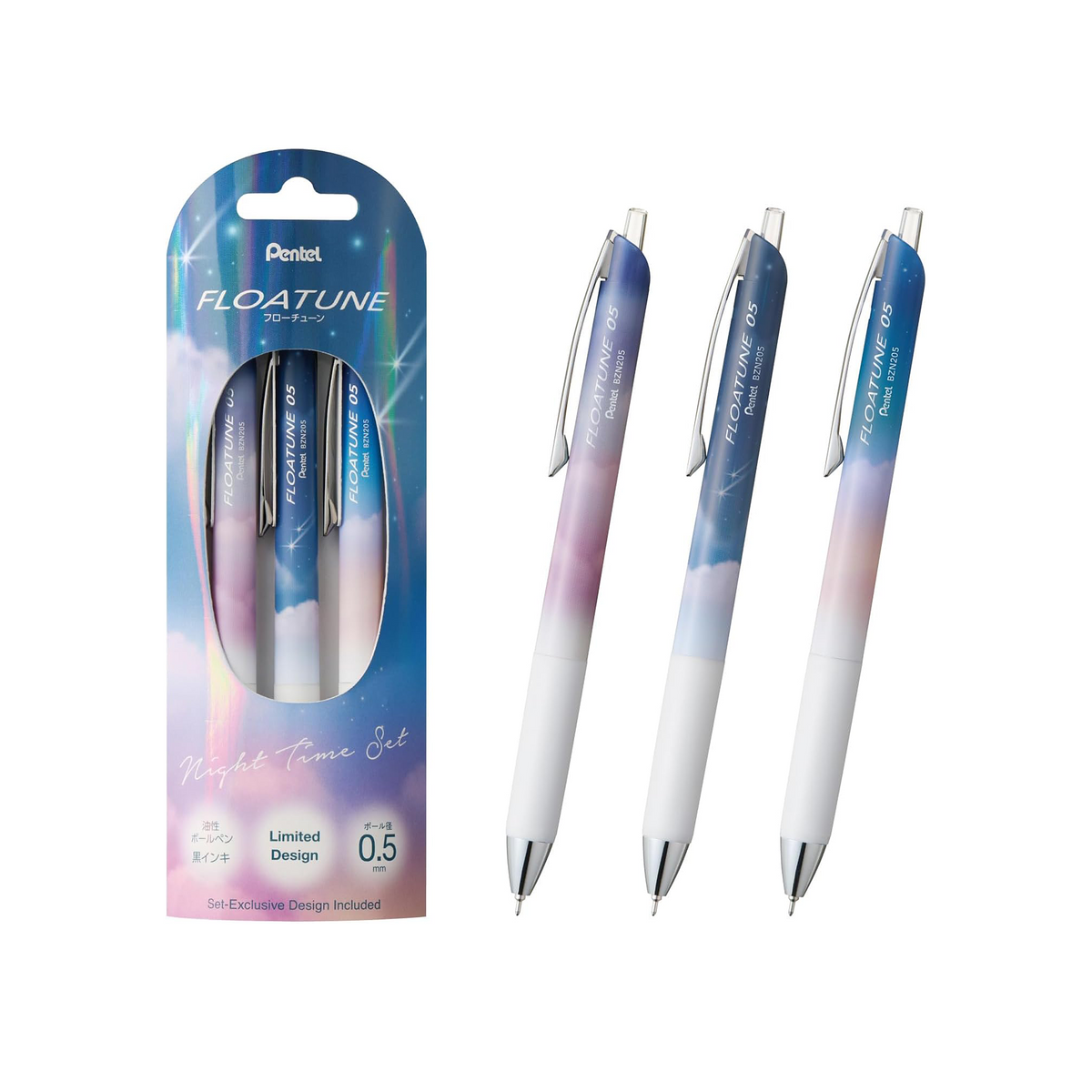 Pentel Floatune Oil-Based Ballpoint Pen Limited Night Time Set