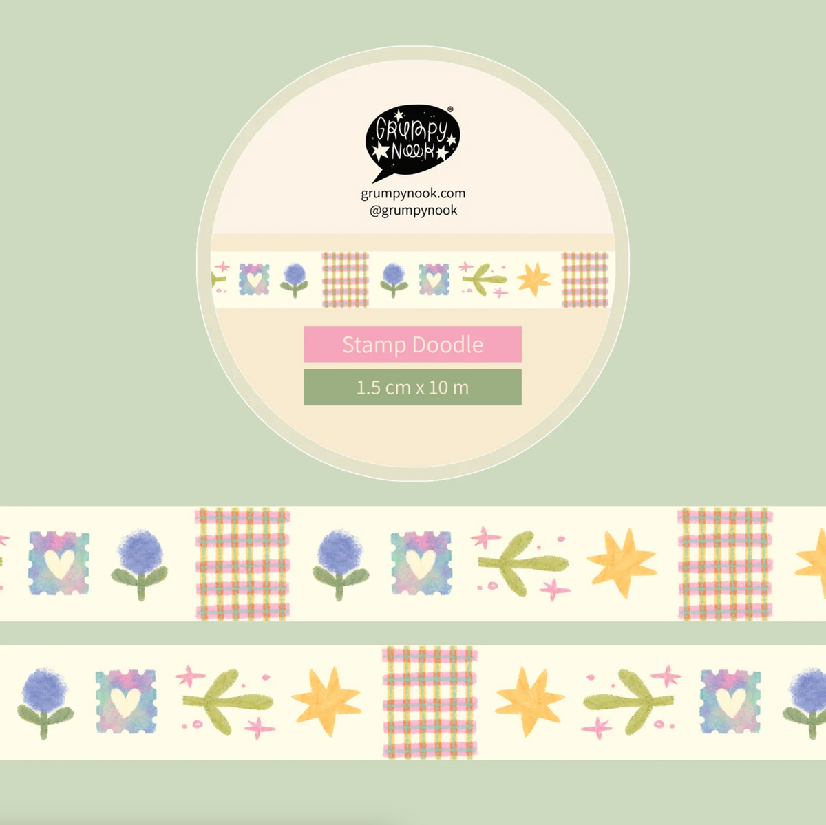 Grumpy Nook Washi Tape Stamp Doodle