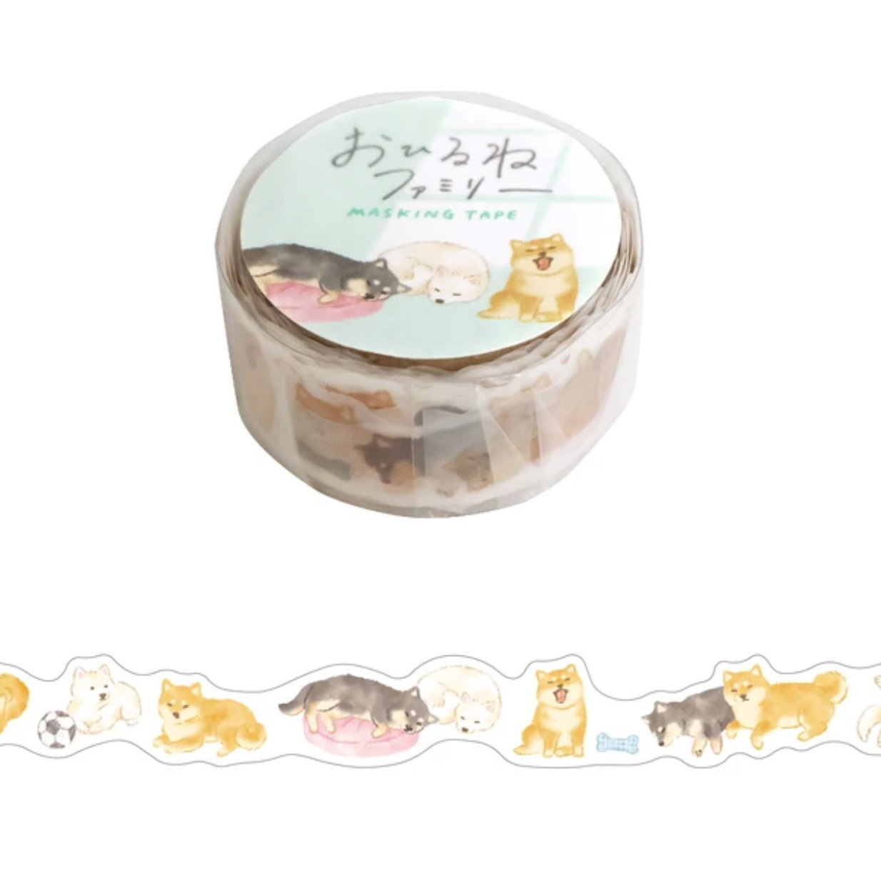 Mind Wave Diecut Washi Tape Family Naptime Shiba