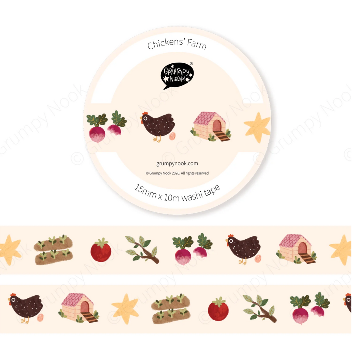 Grumpy Nook Washi Tape Chickens Farm