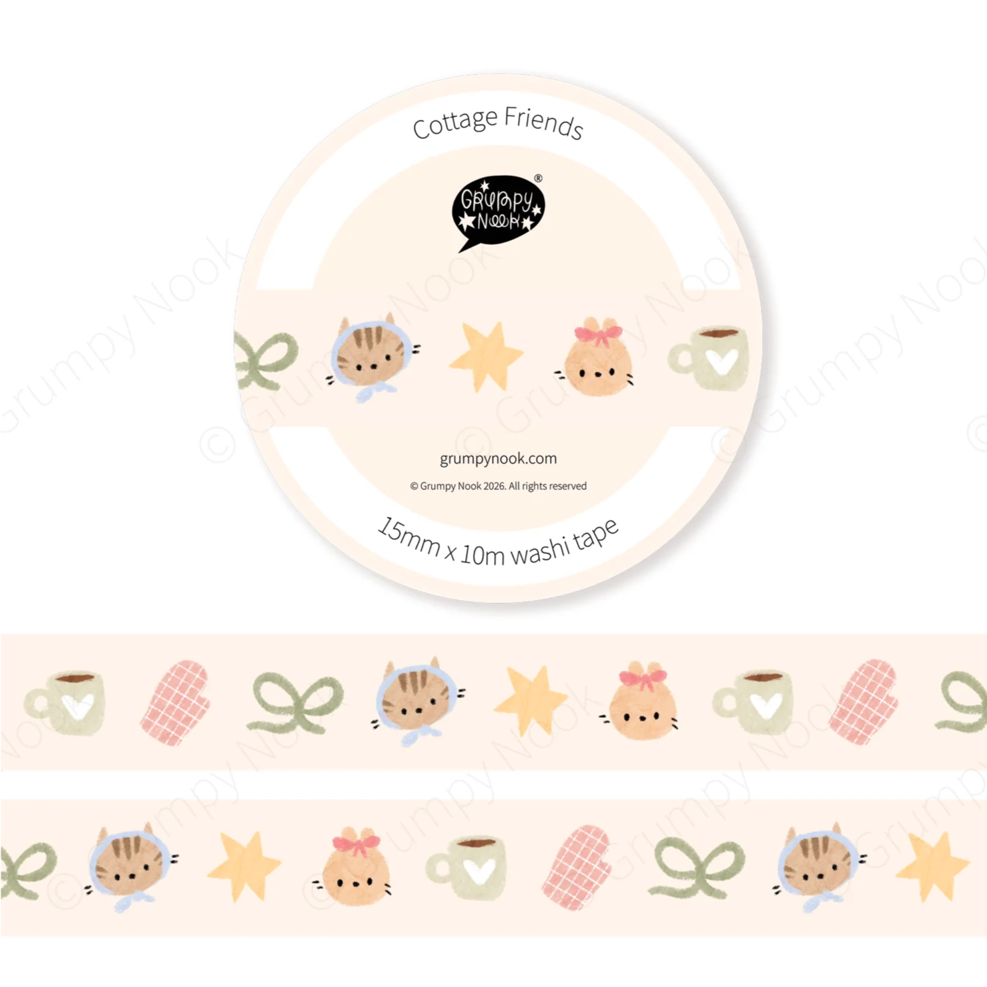 Grumpy Nook Washi Tape Cottage Friends 2.0