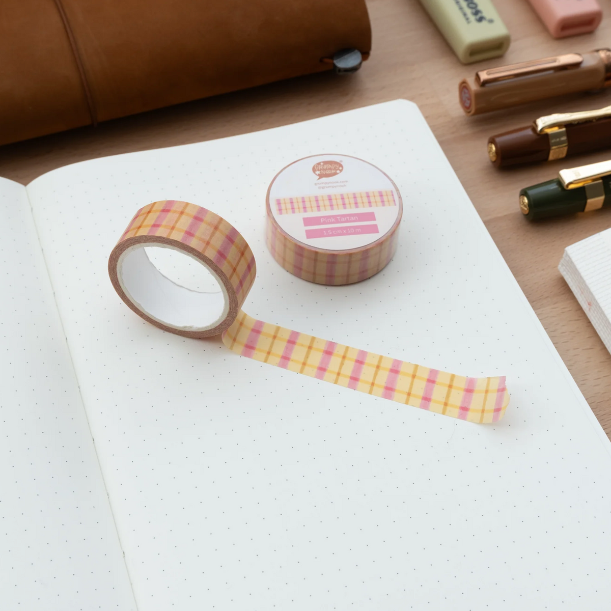 Grumpy Nook Washi Tape Pink Tartan