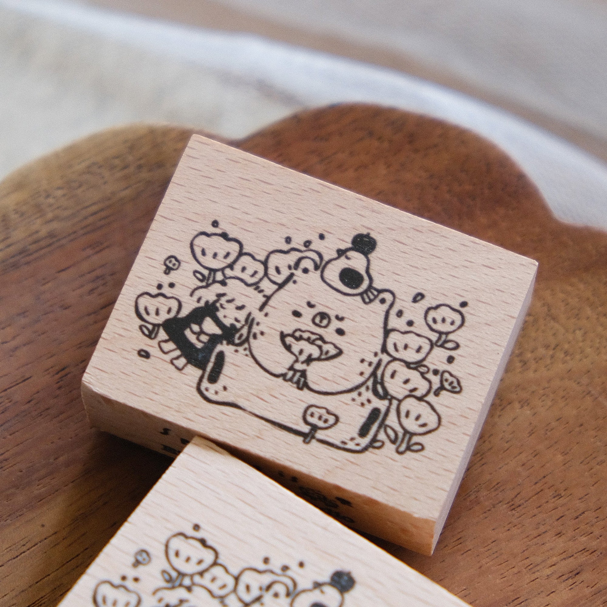 Eileen Tai Rubber Stamp Flower Bear And Girl