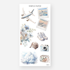 Airplane, instant photo frames, florals, sneakers, a cap and vintage camera stickers, August 2024 Sheet J