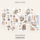 Cafecito Shop Favorites bundle of sticker sheets with lattes, cafe interiors, coffee ephemera and hydrangea florals