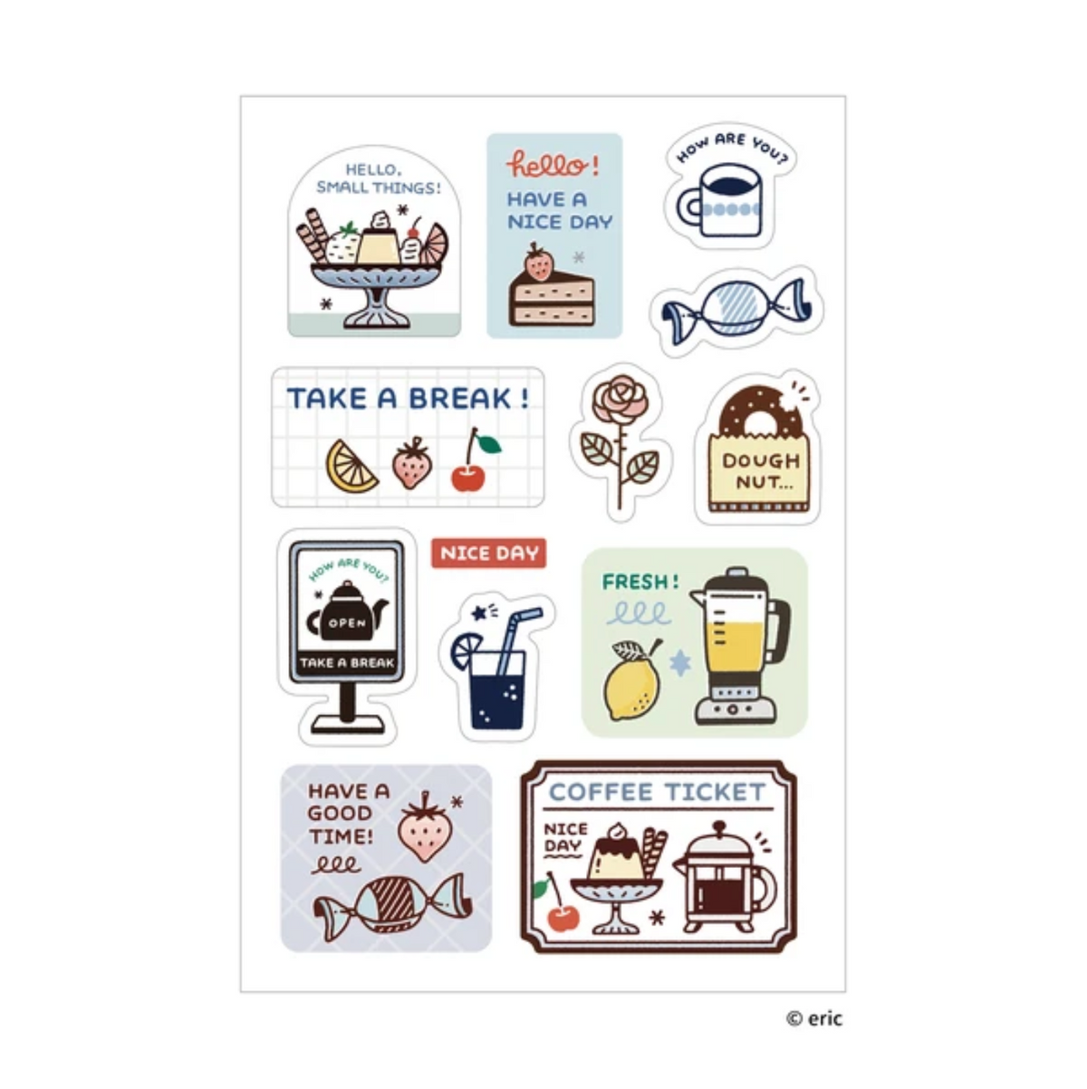 Eric Small Things Multi Stickers Tea Time