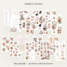 Fall in Love full decorative journaling sticker kit with autumn florals, pumpkins and townhouse scenes