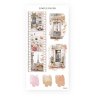 Filmstrip sticker of townhouse doors, roses and a rooftop view of the Eiffel Tower, with doorways and paint swatches, Sheet K