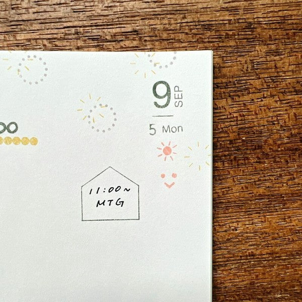 JIZAI LOG clear stamp set date and day of week 02 by mizushima, Japanese stamp set with date numerals and Mon-Sun day.