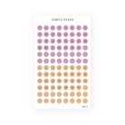 Round date dot stickers numbered 1 to 31 in mauve and tan, Sheet H