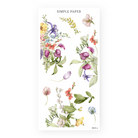 Sweet pea, ranunculus and wildflower sprigs in purple, coral and blue, Sheet N