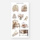 Cozy knit sweater, blanket, beanie, magnolia and tea tray stickers, November 2024 Sheet E