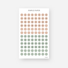 Blush and sage date dot stickers numbered 1 to 31 with blank dots, November 2024 Sheet H