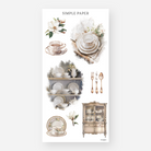 Heirloom china, gold flatware and china cabinet stickers with magnolias, November 2024 Sheet L