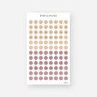 Tan and mauve date dot stickers numbered 1 to 31 with blank dots, October 2024 Sheet H