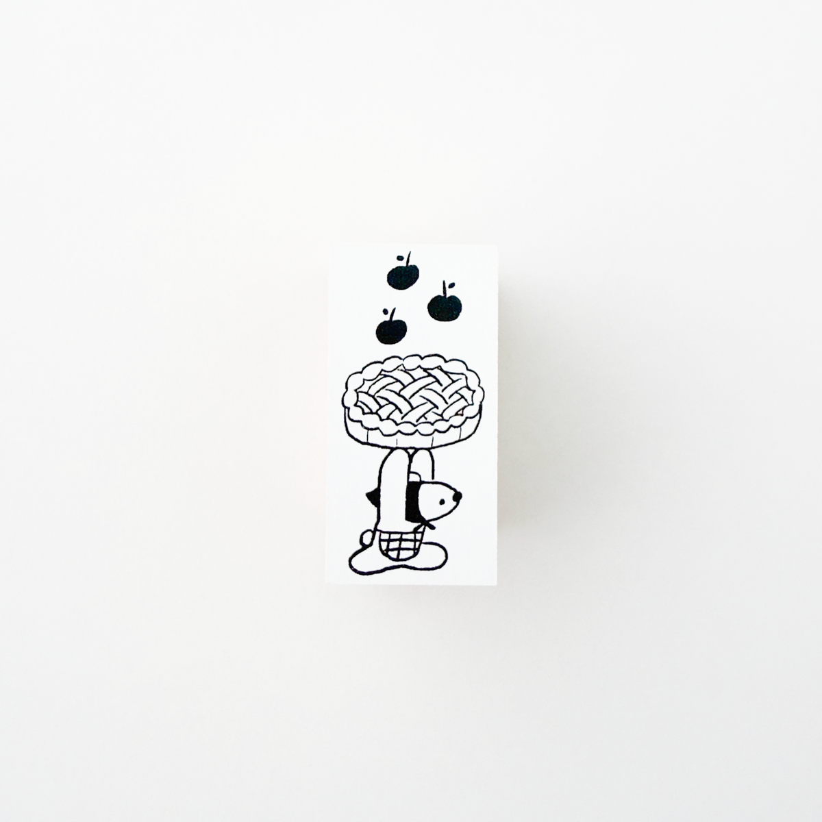 ranmyu Rubber Stamp Bear Carrying Apple Pie