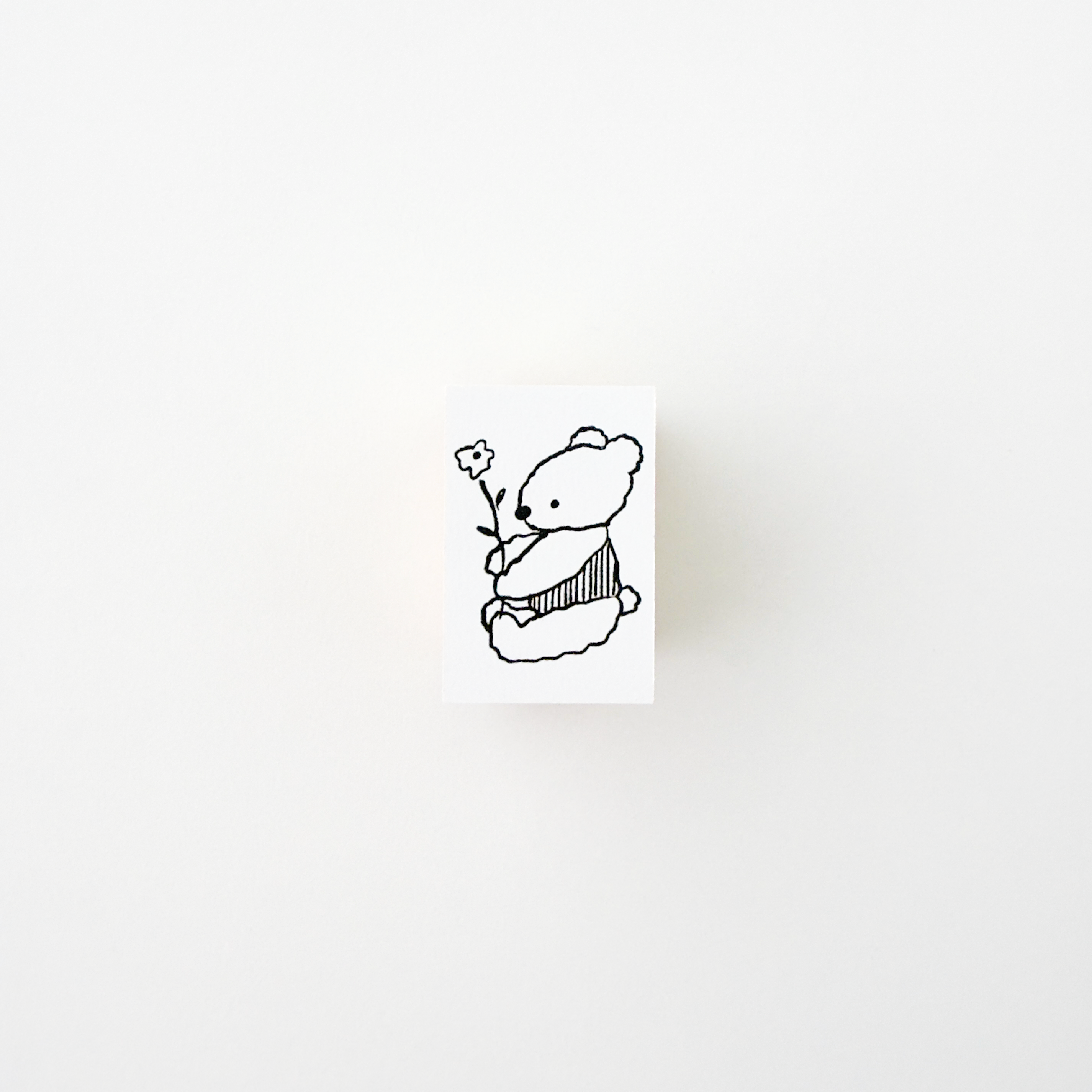 ranmyu Rubber Stamp Fluffy Bear Sideways
