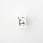 ranmyu Rubber Stamp Fluffy Bear Sideways
