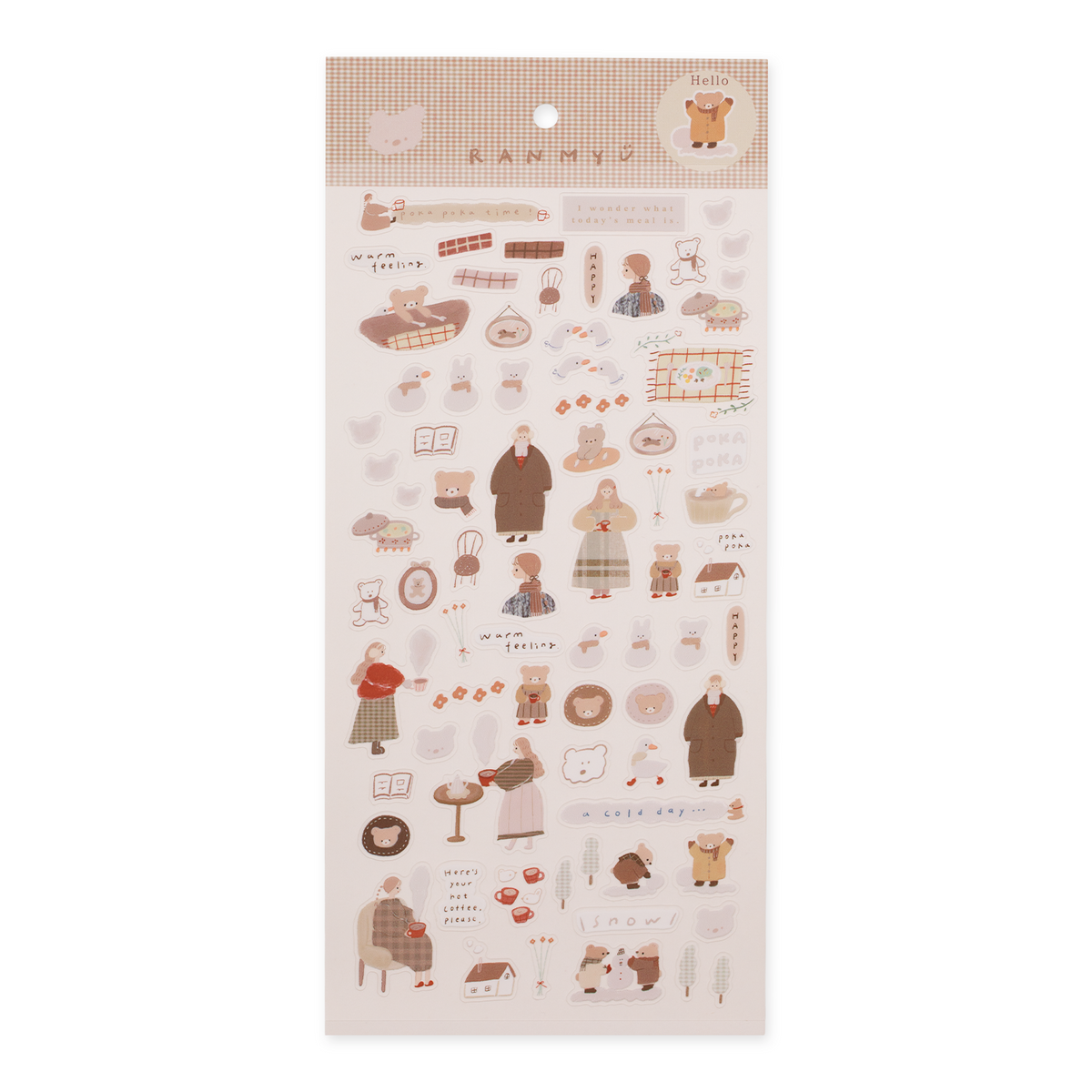 ranmyu PET stickers Fluffy Girl And Bear