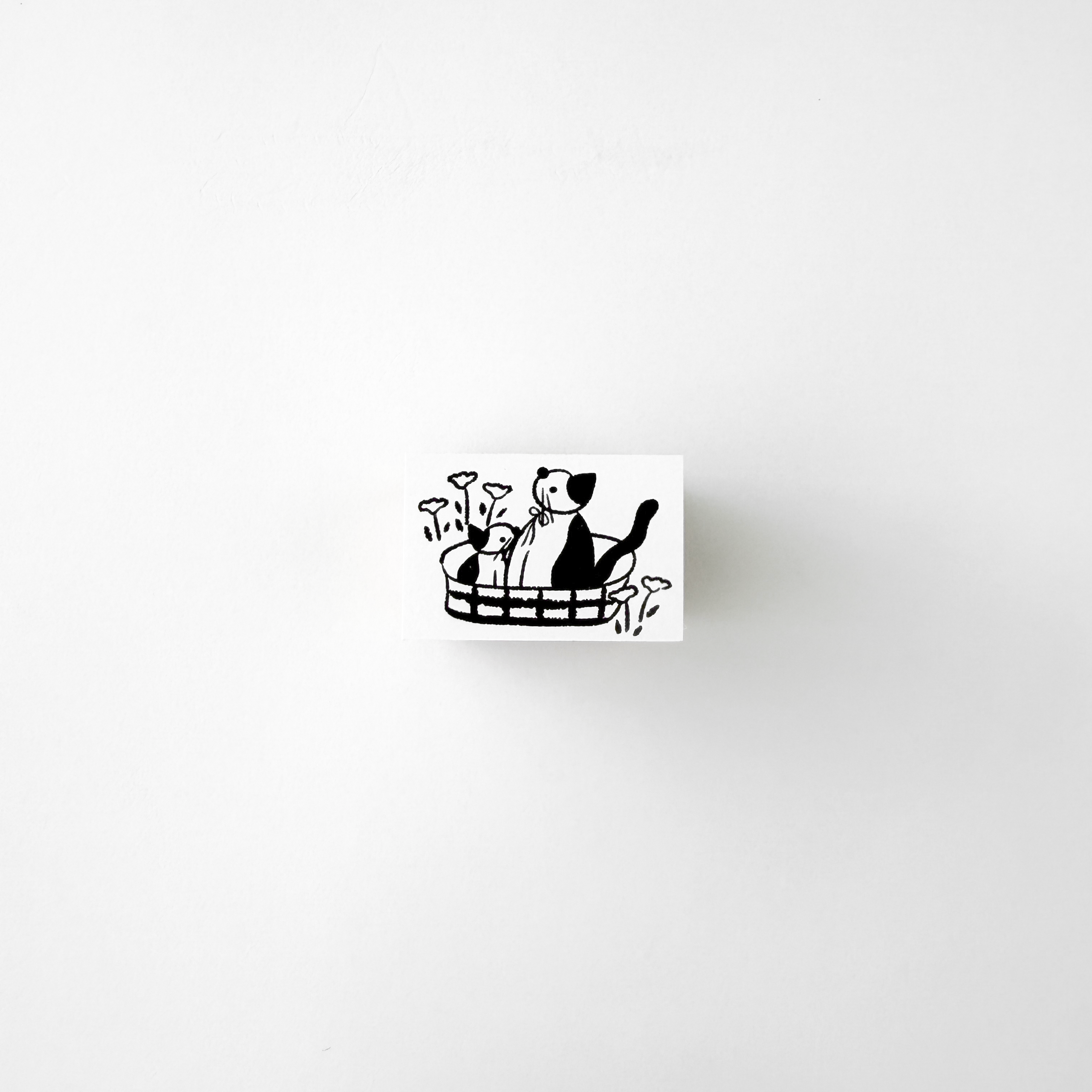 ranmyu Rubber Stamp Mama Cat & Kitten
