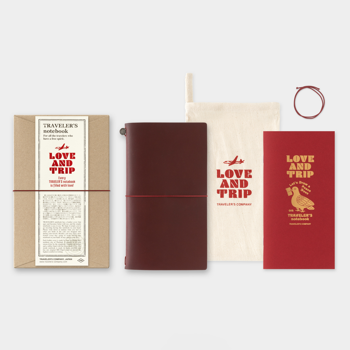 Traveler's Notebook Love And Trip Red Regular - LIMIT 1 PER CUSTOMER