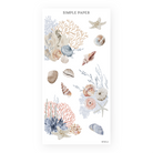 Coral stickers with a seahorse, shells, a starfish and a sea urchin, Sheet N