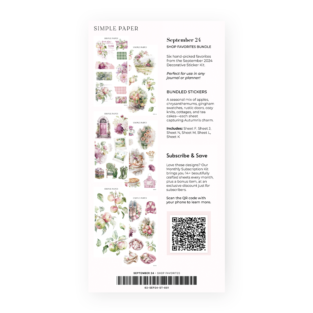 September 24 – Apple and chrysanthemum stickers for journaling and planners