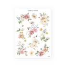 Springbound Sheet A sticker sheet: dusty rose and champagne peonies with bluebells and buttercups