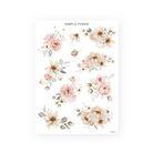 On My Desk Sheet A sticker sheet: blush garden roses, cream cosmos, peonies and hydrangea