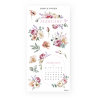 Romanticize Life Sheet D sticker sheet: a February 2026 arch calendar and FEBRUARY banner with peonies
