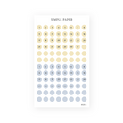 Cream and blue gray date dot stickers numbered 1 to 31 plus blank dots, Sheet H