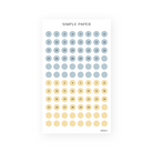 Honey Cottage Sheet H sticker sheet: date dots numbered 1 to 31 in light blue and soft yellow