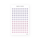 Romanticize Life Sheet H sticker sheet: date dots numbered 1 to 31 in lavender grey and dusty pink