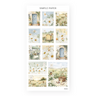 Honey Cottage Sheet I sticker sheet: postage stamps of a blue door, a flower cart and a beehive
