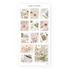 On My Desk Sheet I sticker sheet: postage stamps of desk flat lays, a bookshelf and postmarked florals