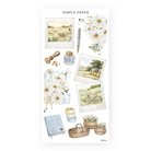 Honey Cottage Sheet J sticker sheet: instant photos of a meadow and a bicycle, with an inkwell and washi