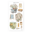 Honey Cottage Sheet L sticker sheet: a market cart, beeswax crate, honey jar, candles and gold scissors