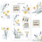 Closet and laundry stickers with snapshot photos, daffodils and grape hyacinth, Sheet J