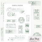 Vintage postmark and postage stamp stickers with a guest check label, bonus sheet