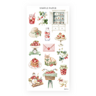 Cottage kitchen stickers with a strawberry drink, sun hat, kitchen scale, cat, waffles, and a duck, Sheet E