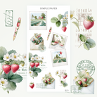 Vintage envelope ephemera, strawberry fields, retro postage stamps, and Polaroid-style snapshots—ideal for memory-keeping and creative layouts
