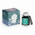 Teranishi Guitar Taisho Roman Haikara Lady Emerald Ink, bottle with its box on a white background