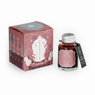 Teranishi Guitar Taisho Roman Haikara Opera Rose Ink, bottle with its box on a white background